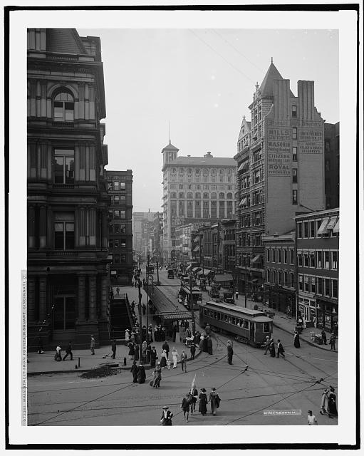 Main Street, Fountain Square, installations commerciales, routes, Cincinnati, Ohio, OH, 1910 - Photo 1 sur 1