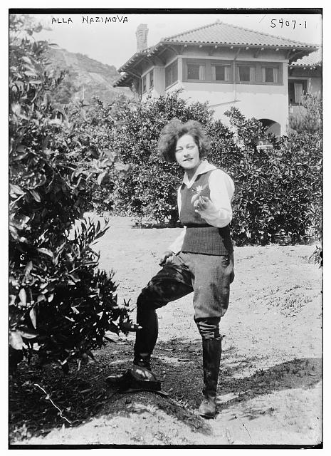 Alla Nazimova,film,theater actress,outdoors,plants,flowers,garden,women,producer - Picture 1 of 1